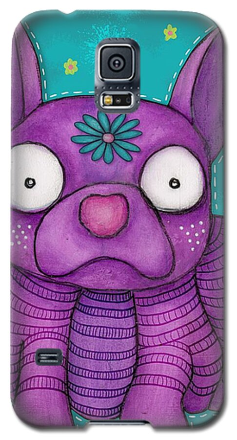 Painting Galaxy S5 Case featuring the mixed media PurpleDog by Barbara Orenya