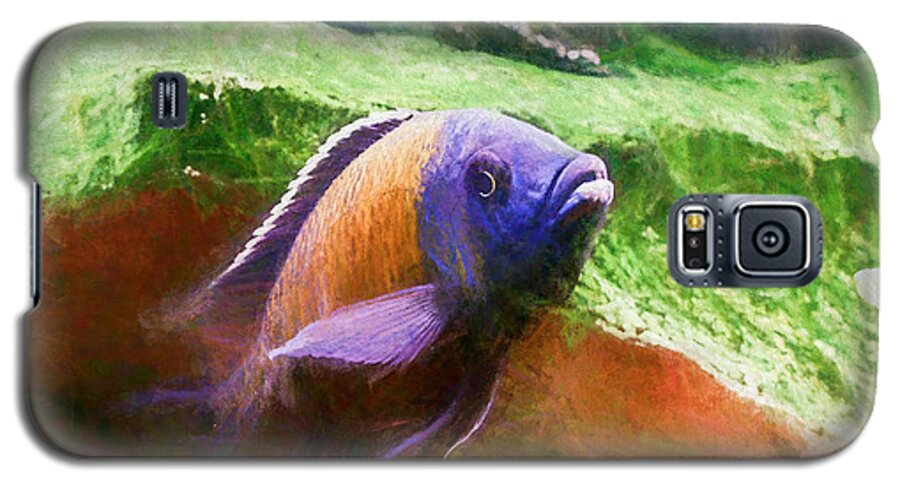 African Cichlid Galaxy S5 Case featuring the digital art Red Fin Borleyi Cichlid Rising by Don Northup