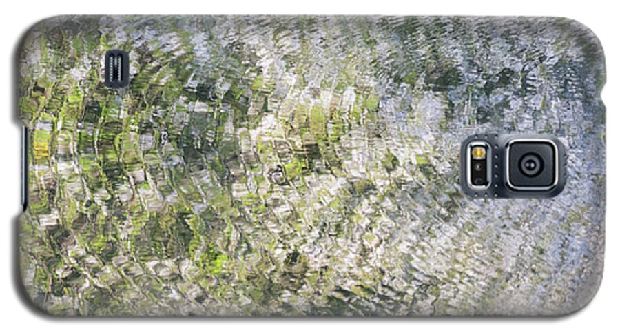Ripples Galaxy S5 Case featuring the photograph Ripples on the river with blossom reflections by Anita Nicholson