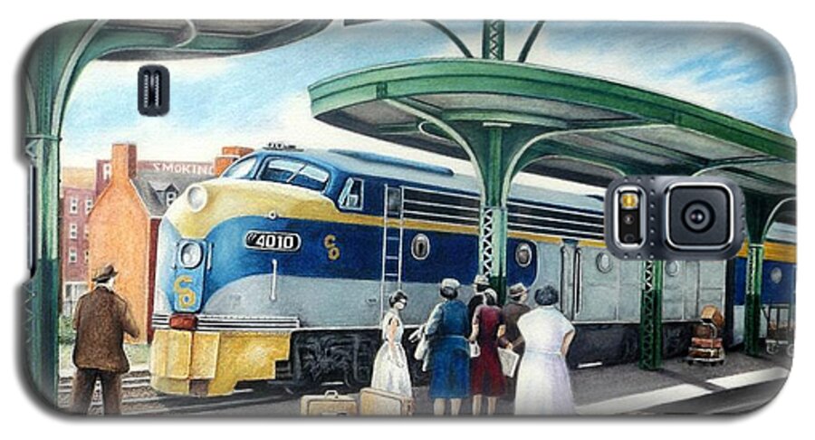 Train Galaxy S5 Case featuring the drawing Sentimental Journey by David Neace