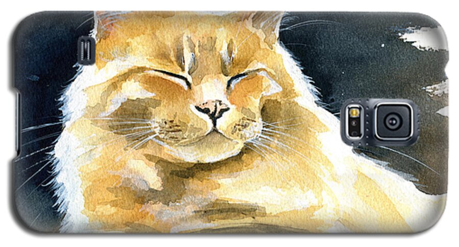 Cat Galaxy S5 Case featuring the painting Siesta by Dora Hathazi Mendes
