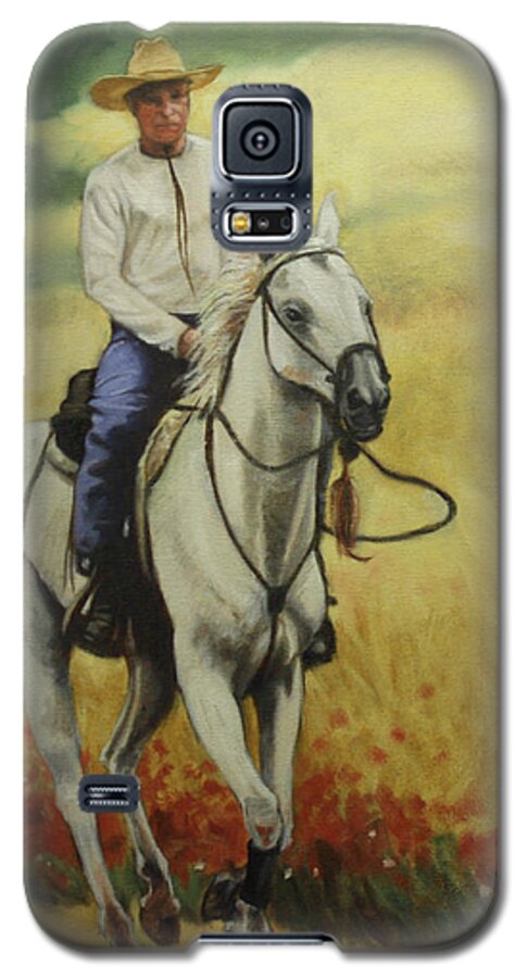 Horse Galaxy S5 Case featuring the painting Six feet off the ground by Todd Cooper