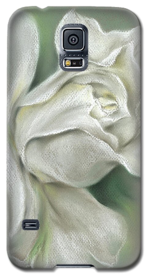 Botanical Galaxy S5 Case featuring the painting Soft White Rose by MM Anderson