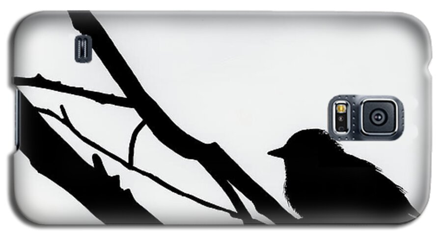 Bird Galaxy S5 Case featuring the drawing Sparrow in a Gray Sky by D Hackett