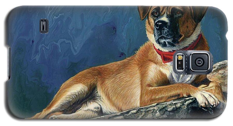 Dog Galaxy S5 Case featuring the painting Strider by Rosellen Westerhoff