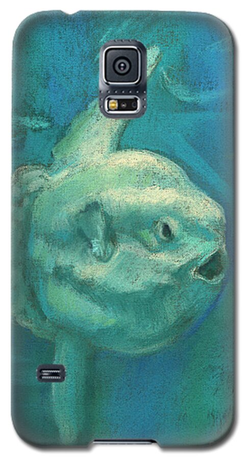 Ocean Creatures Galaxy S5 Case featuring the painting Sunfish, Sun Fish, Mola Mola by Julia Khoroshikh
