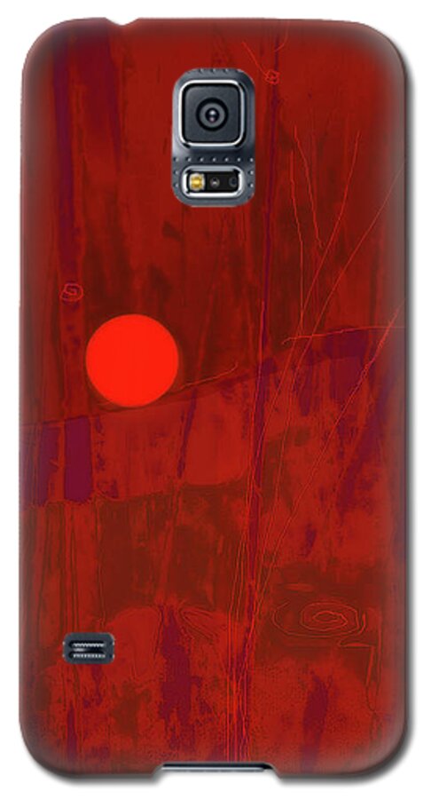 Square Galaxy S5 Case featuring the mixed media Sunset The Siler Metaphorm by Zsanan Studio