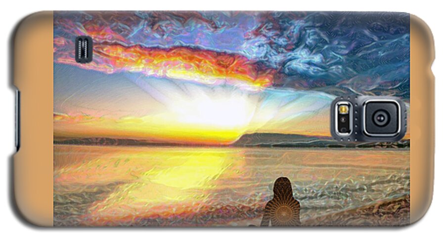 Meditation Galaxy S5 Case featuring the digital art Sunset Meditation by Alex Mir