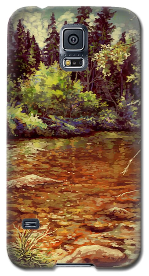 Water Galaxy S5 Case featuring the painting Sunshiny Day by Hans Neuhart