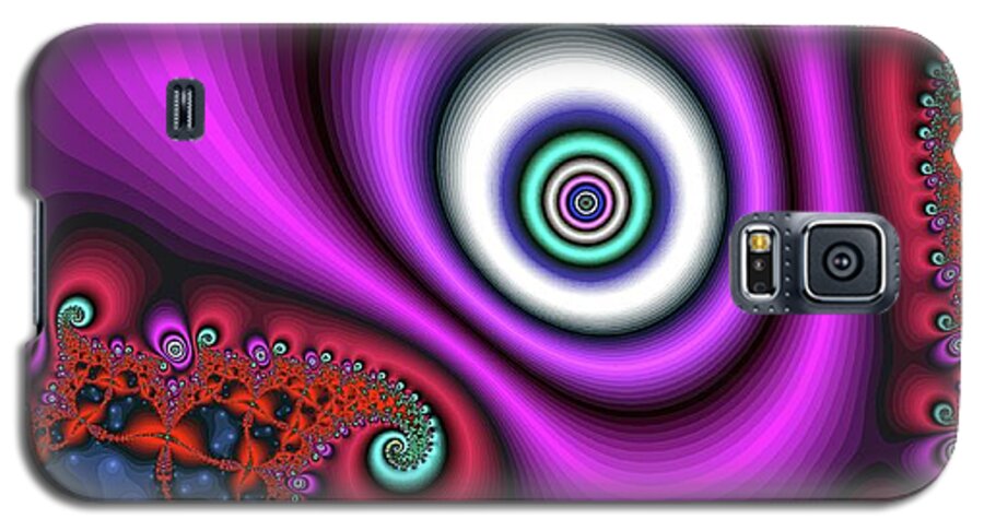 Fractal Galaxy S5 Case featuring the digital art Super Hurricane Eye Magenta by Don Northup