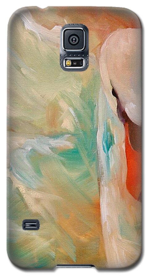 Swan Galaxy S5 Case featuring the painting Reflections Of A Swan by Nataya Crow