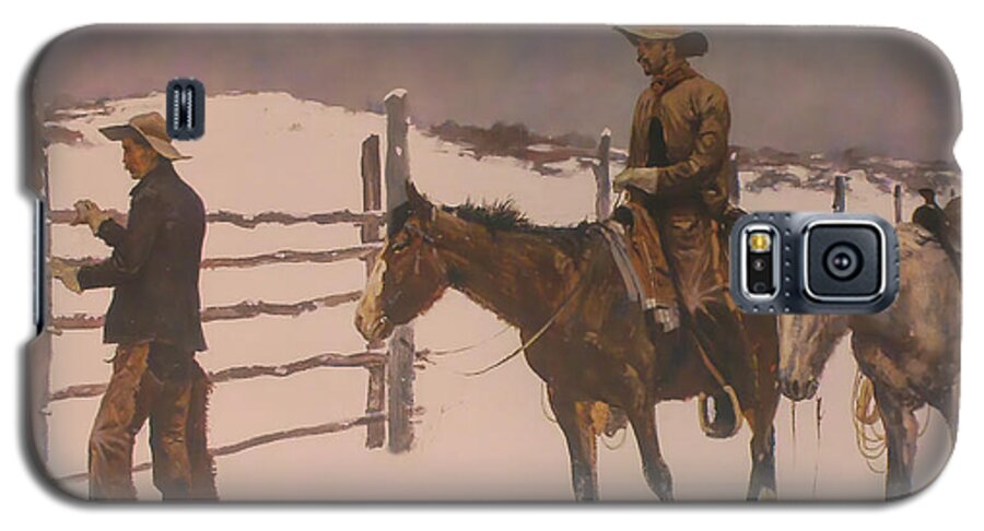 The Fall Of The Cowboy Galaxy S5 Case featuring the digital art The Fall Of The Cowboy by Frederic Remington