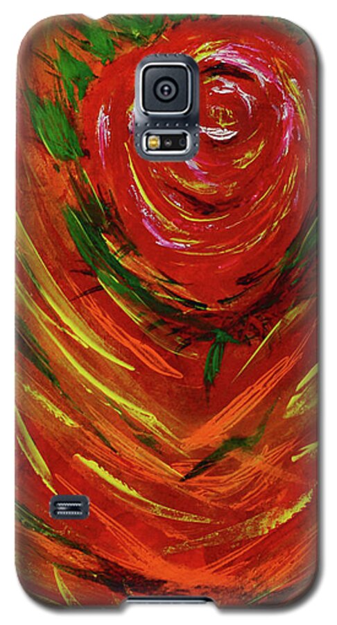 Rose Galaxy S5 Case featuring the painting The Rose from the Fire by Aicy Karbstein