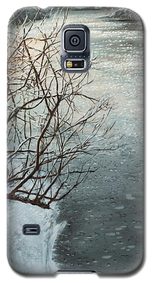 Winter Landscape Galaxy S5 Case featuring the painting Thin Ice by Hans Egil Saele