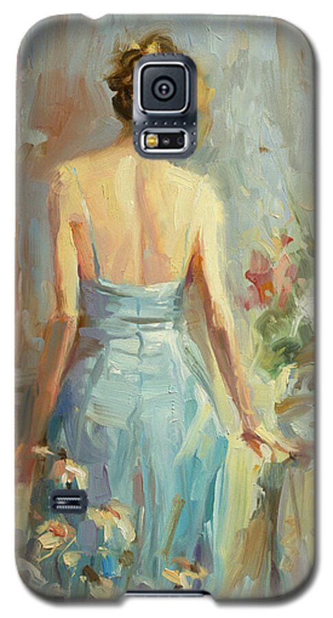 Woman Galaxy S5 Case featuring the painting Thoughtful by Steve Henderson