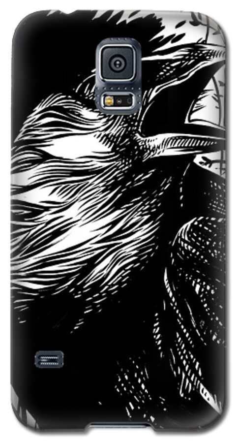 Eagle Galaxy S5 Case featuring the drawing Wild #2 by Enrique Zaldivar