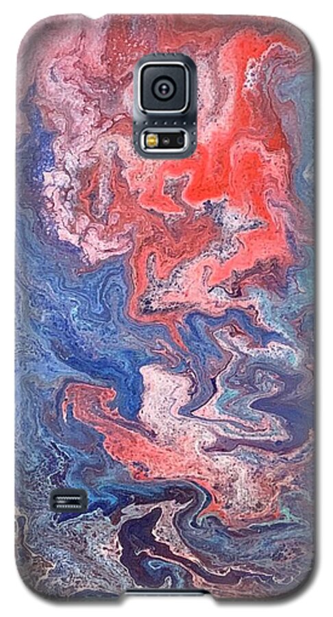 Acrylic Galaxy S5 Case featuring the painting Volcano by Laura Jaffe