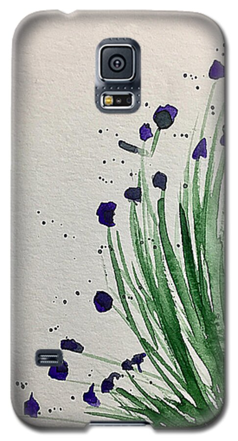 Watercolor Galaxy S5 Case featuring the painting Watercolor Abstract Purple Flowers by Britta Zehm