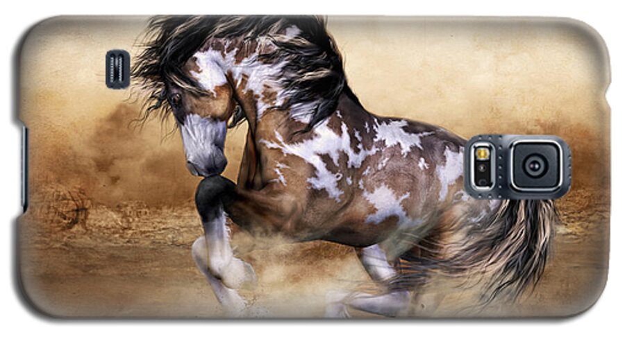 Wild Free Horse Art Galaxy S5 Case featuring the digital art Wild and Free Horse Art by Shanina Conway