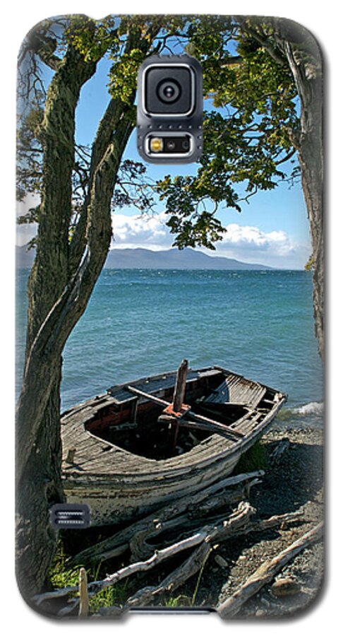 Argentina Galaxy S5 Case featuring the photograph Wrecked Boat Patagonia by Mark Duehmig