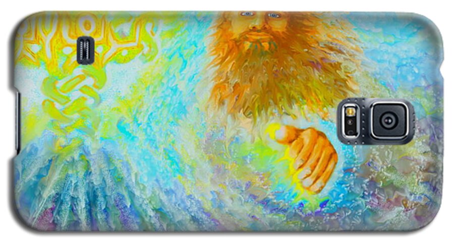 Impressionist New Painting Inspiration Ministry Gospel Truth Righteous Praise Faith Mandala Cross Bible Galaxy S5 Case featuring the painting YHSHUWH Savior by Hidden Mountain