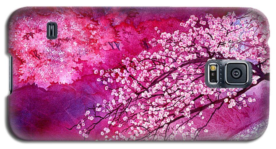 Cherry Blossom Galaxy S5 Case featuring the painting Cherry Blossoms #1 by Hailey E Herrera