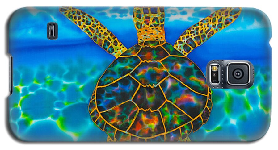 Sea Turtle Galaxy S5 Case featuring the painting Opal Sea Turtle #3 by Daniel Jean-Baptiste