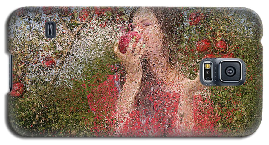 Harvest Galaxy S5 Case featuring the painting Apple Garden. Harvest Time. by Alex Mir