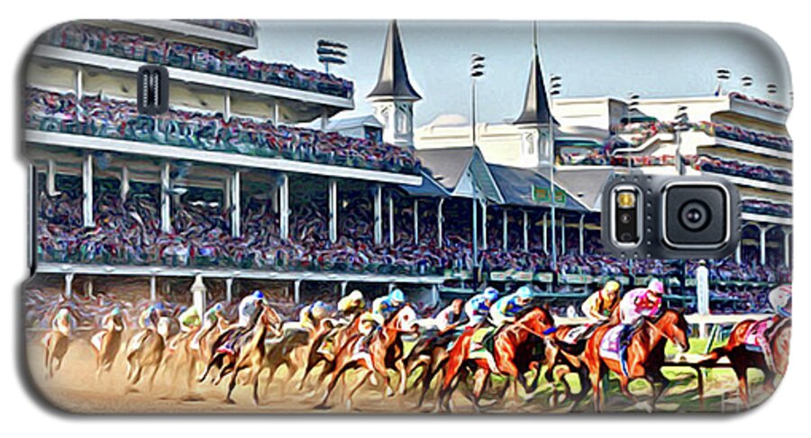 Churchill Downs Galaxy S5 Case featuring the digital art Around The First Turn by CAC Graphics