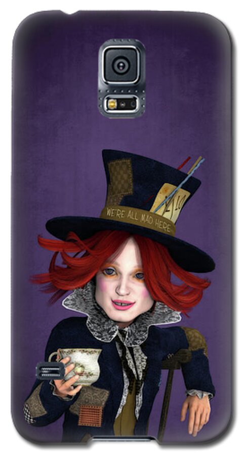 Mad Hatter Portrait Galaxy S5 Case featuring the painting Mad Hatter Portrait by Two Hivelys