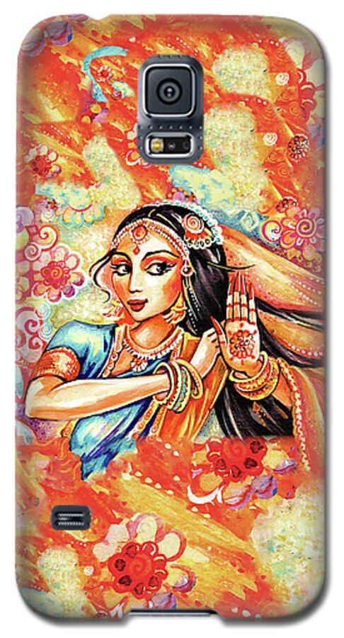 Indian Woman Galaxy S5 Case featuring the painting Sun Ray Dance by Eva Campbell