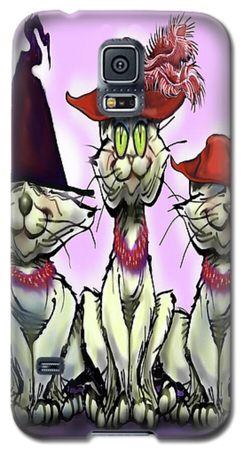 Red Hats Galaxy S5 Case featuring the digital art Cats in Red Hats by Kevin Middleton
