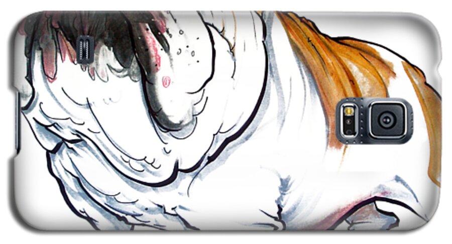 Bulldog Galaxy S5 Case featuring the drawing Bulldog Caricature by John LaFree