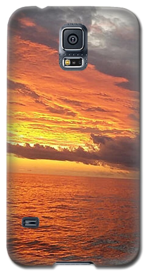 Orange Galaxy S5 Case featuring the photograph Burnt Orange Sunset by Denise Morgan