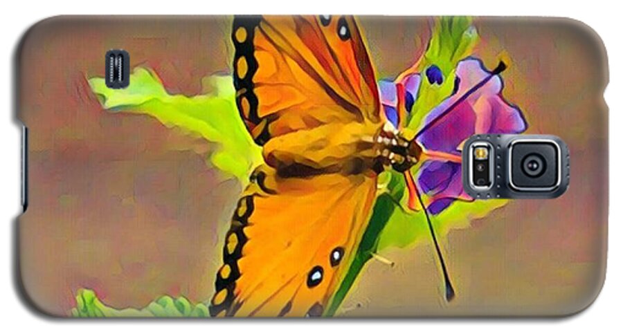Butterfly Galaxy S5 Case featuring the painting Butterfly by Marilyn Smith