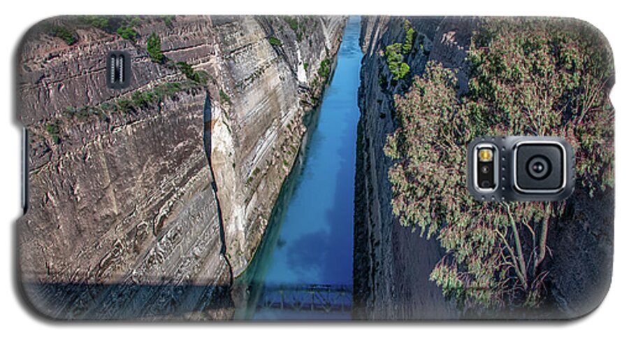 Corinth Canal Galaxy S5 Case featuring the photograph Canal at Corinth, Greece by Marcy Wielfaert