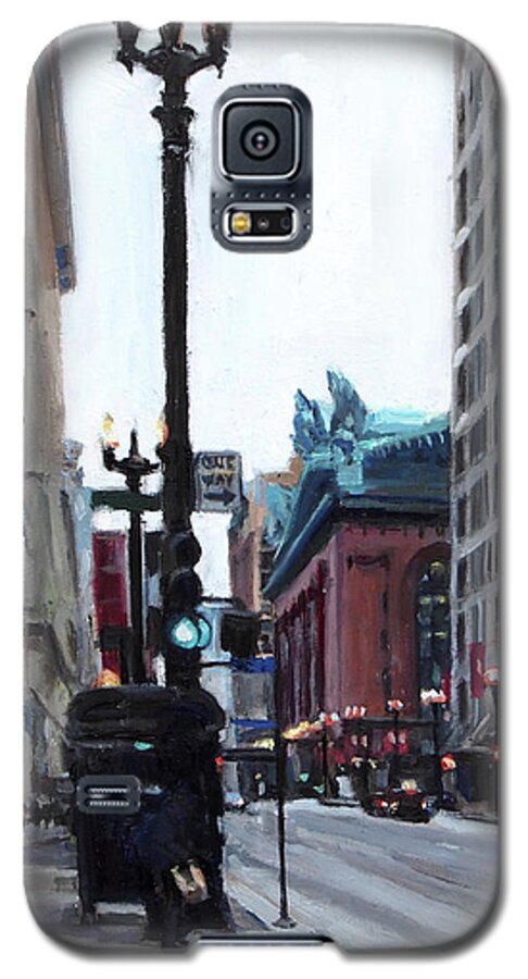 Chicago Galaxy S5 Case featuring the painting Chicago Street by Deb Putnam