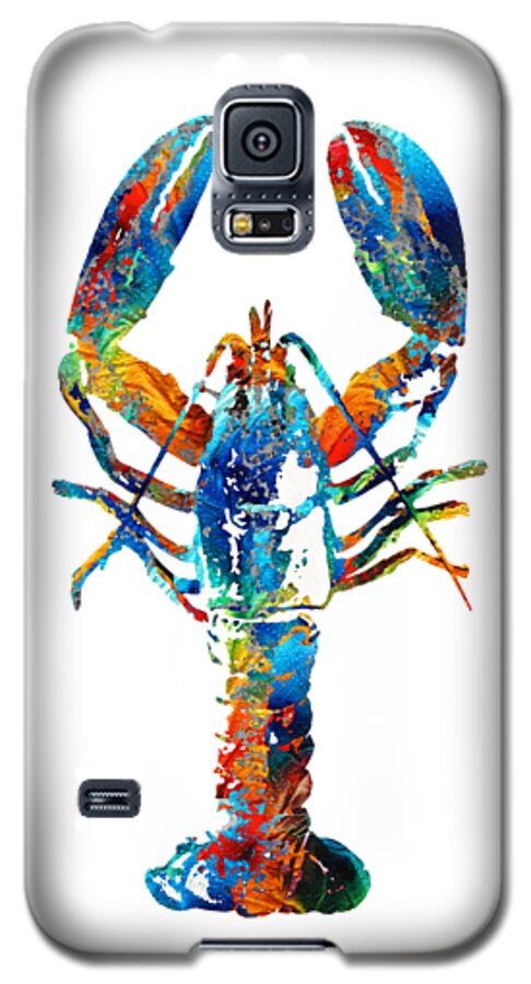 Lobster Galaxy S5 Case featuring the painting Colorful Lobster Art by Sharon Cummings by Sharon Cummings