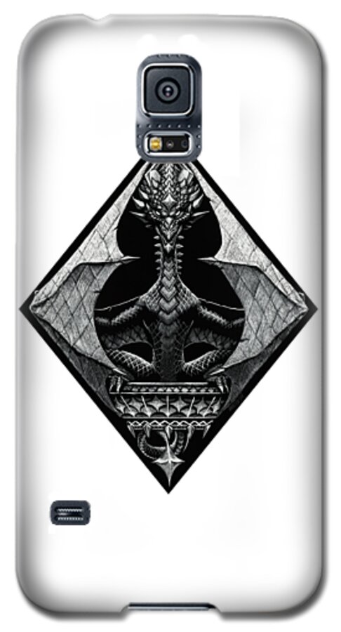 Dragon Galaxy S5 Case featuring the drawing Dragon of Diamonds by Stanley Morrison