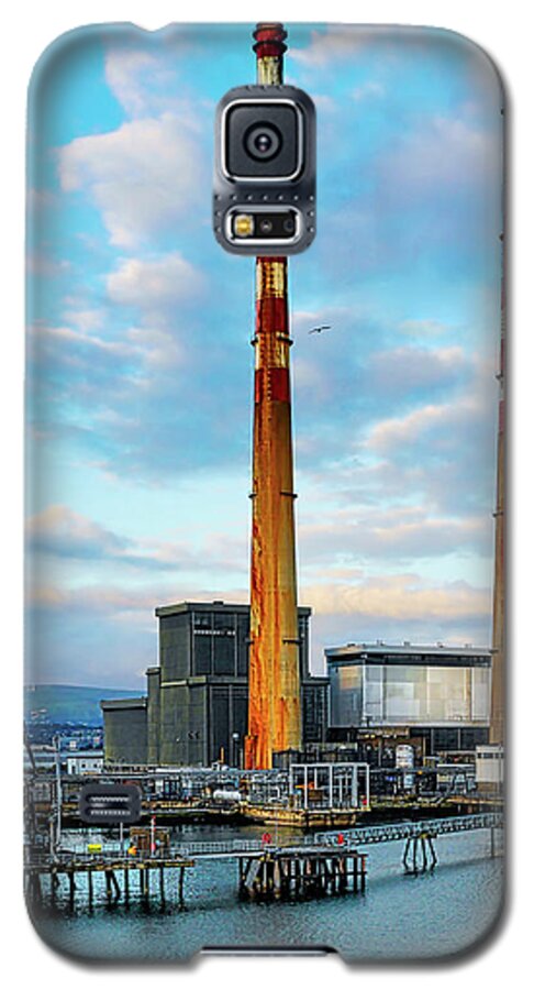 Magical Ireland Galaxy S5 Case featuring the photograph Dublins Poolbeg Chimneys #2 by Lexa Harpell