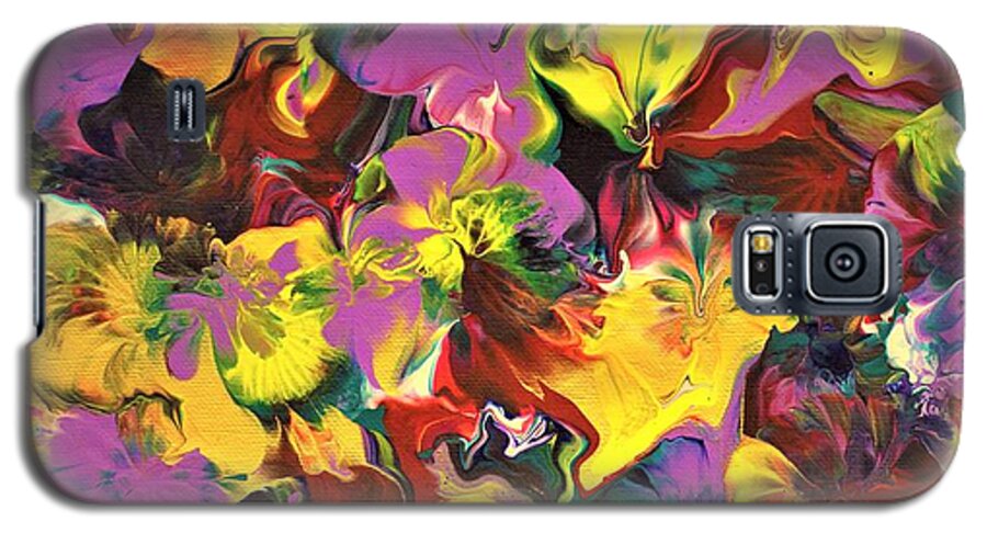 Wall Art Abstract Painting Abstract Flowers Acrylic Painting Wall Décor Original Art Picture Painting Art For The Living Room Office Decor Gift Idea For Him Gift Idea For Her Galaxy S5 Case featuring the painting Flowers of Fantasy by Tanya Harr
