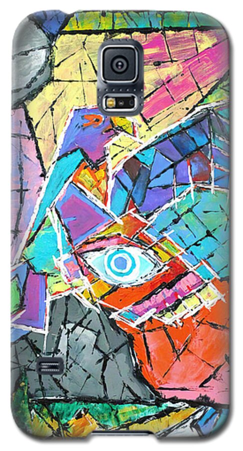 God Galaxy S5 Case featuring the painting God's Eye, Like Eagle, Roams Earth, Night And Day by Jeremy Aiyadurai