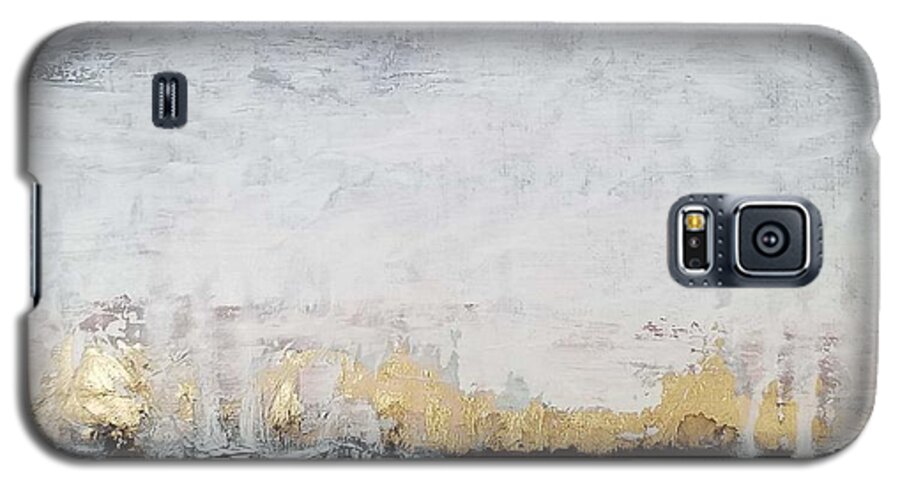  Galaxy S5 Case featuring the painting Gold Horizon by Caroline Philp