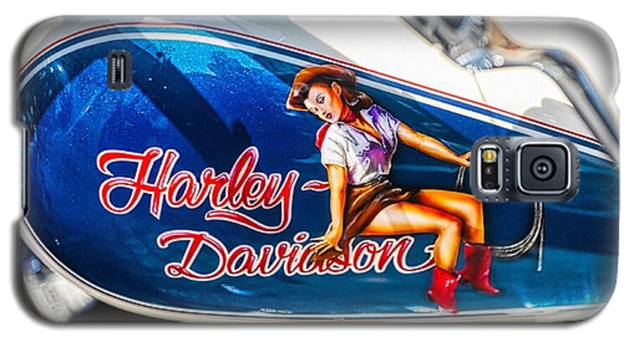Harley Davidson Pin Up Galaxy S5 Case featuring the photograph Harley Davidson cowgirl pin-up by Stefano Senise