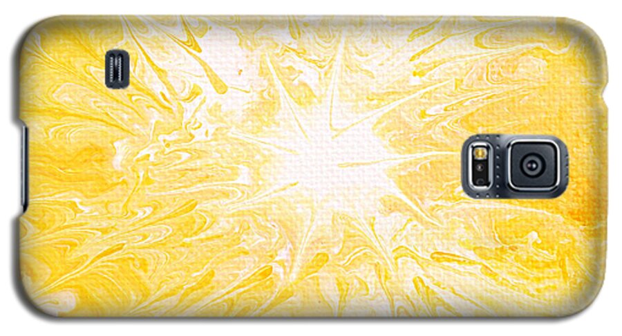 Yellow Sun Galaxy S5 Case featuring the painting Here Comes the Sun by Kume Bryant