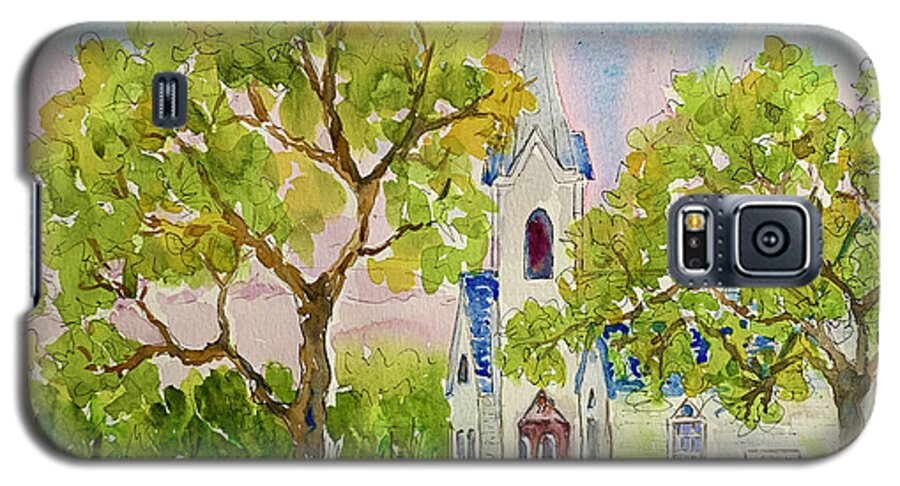 Bluebonnets Galaxy S5 Case featuring the painting Hill Country Church by Patsy Walton