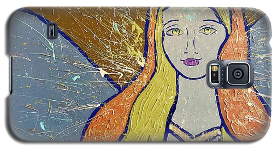 Angel Galaxy S5 Case featuring the painting In sickness or health always pray by Monica Elena