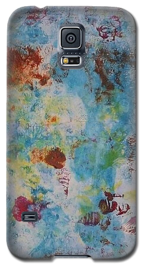 Abstract Canvas Galaxy S5 Case featuring the painting Jazzy Blue by Denise Morgan