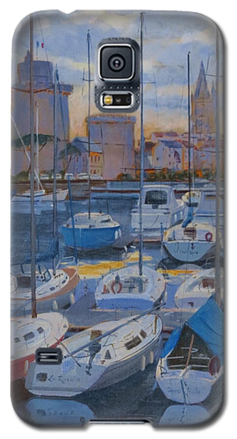France Galaxy S5 Case featuring the painting La Rochelle Harbour Afternoon by David Gilmore