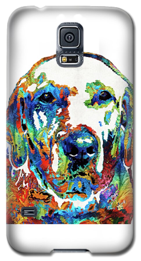 Labrador Retriever Galaxy S5 Case featuring the painting Labrador Retriever Art - Play With Me - By Sharon Cummings by Sharon Cummings